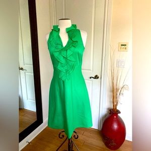 Ralph Lauren Green Ruffled Cotton Dress